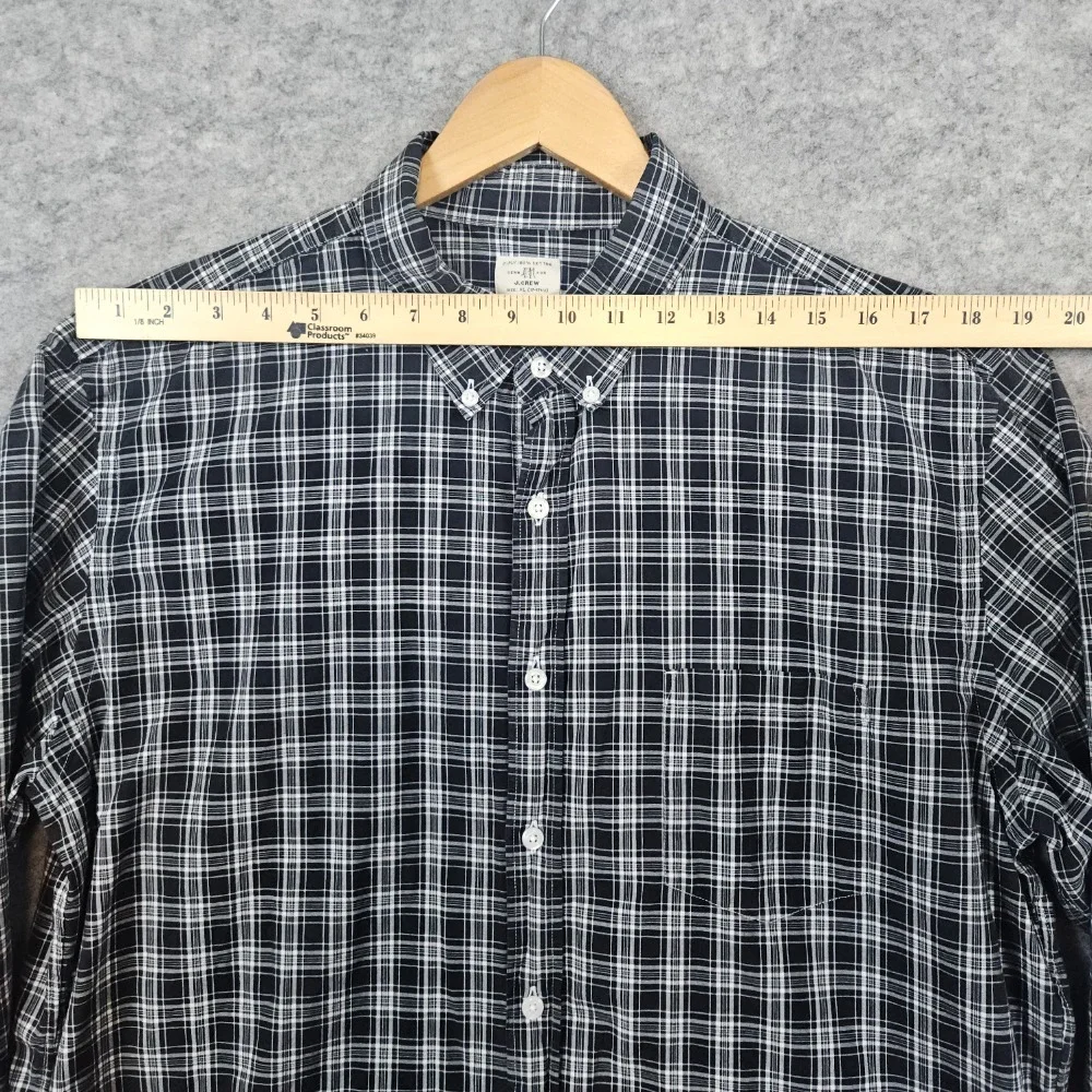 J Crew Men's Gray Plaid Dress Shirt Size XL 17-17‎ 1/2 Button Down 100% Cotton